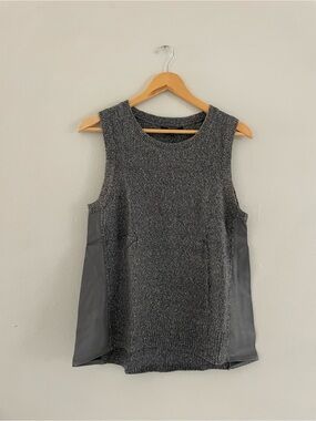 Banana Republic Charcoal Gray Knit Sleeveless Tank with Smooth Side Panels